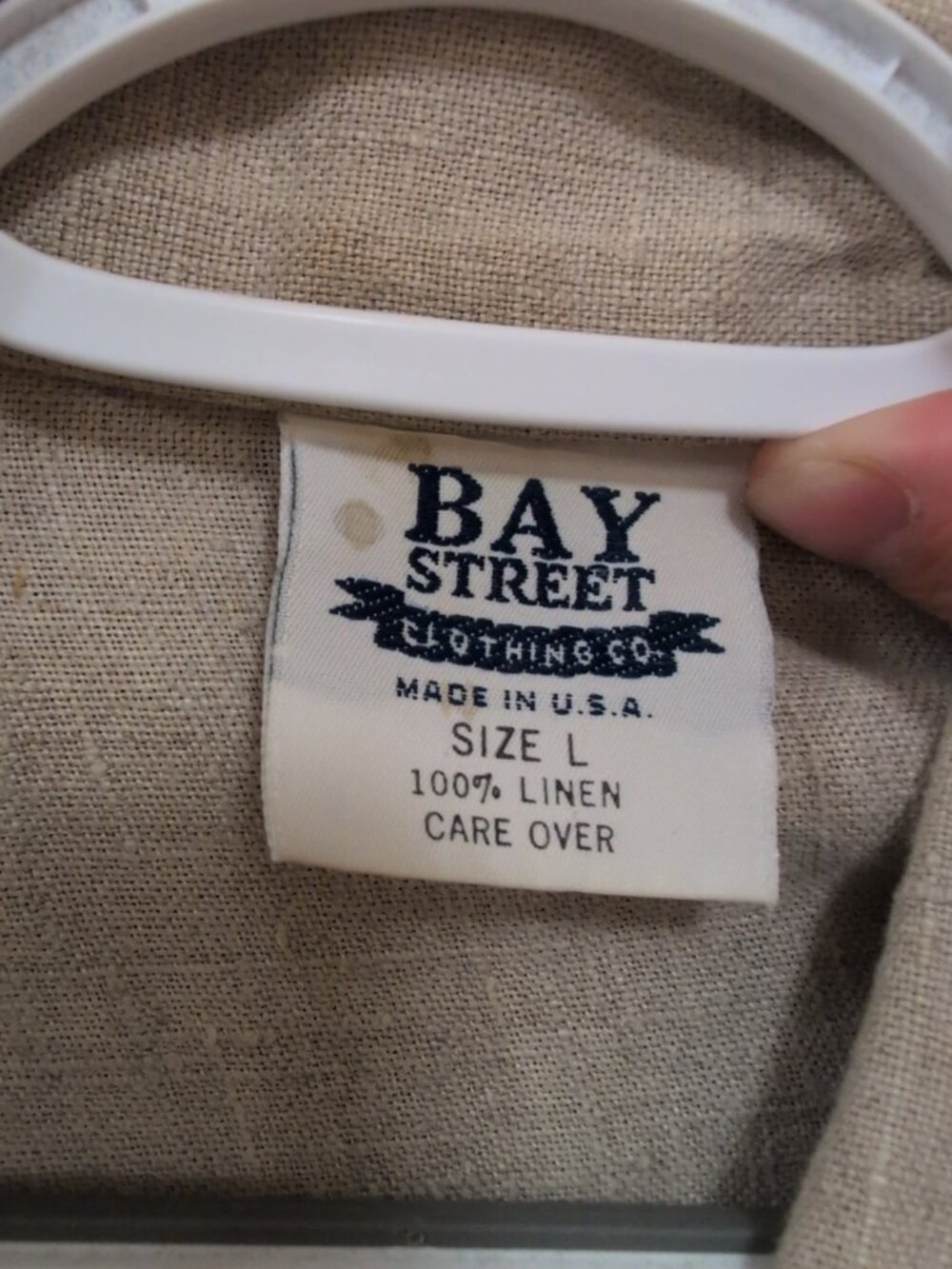 Bay Street Clothing Co Shirt Womens L Beige Long Sleeve Button Up Vintage USA - Picture 2 of 10